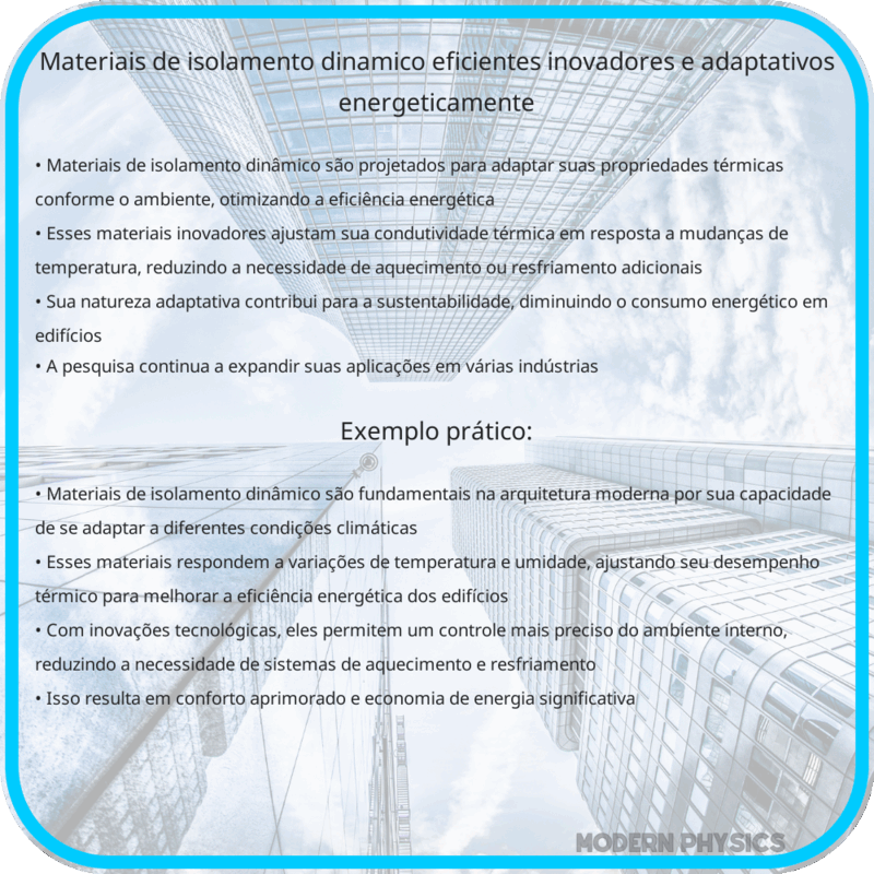 Materiais de Isolamento Dinâmico | Eficientes, Inovadores e Adaptativos Energéticamente