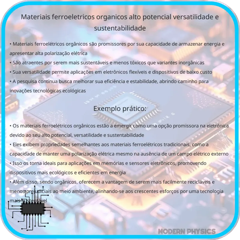 Materiais Ferroelétricos Orgânicos | Alto Potencial, Versatilidade e Sustentabilidade