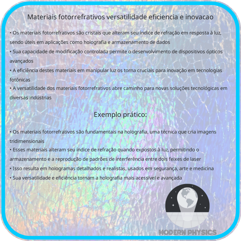 Materiais Fotorrefrativos | Versatilidade, Eficiência e Inovação