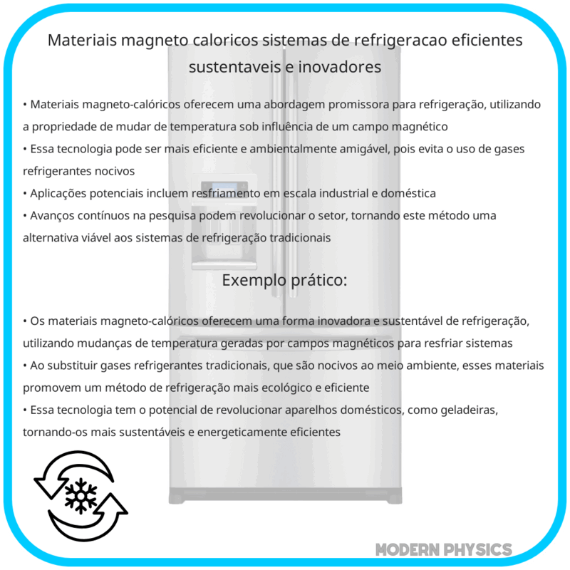 Materiais Magneto-Calóricos: Sistemas de Refrigeração Eficientes, Sustentáveis e Inovadores