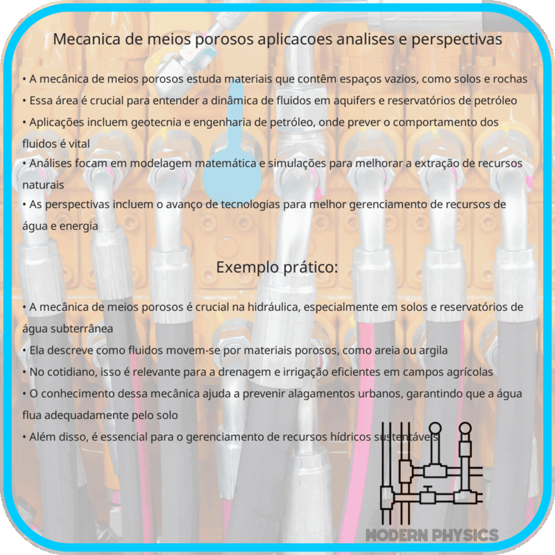 Mecânica de Meios Porosos | Aplicações, Análises e Perspectivas