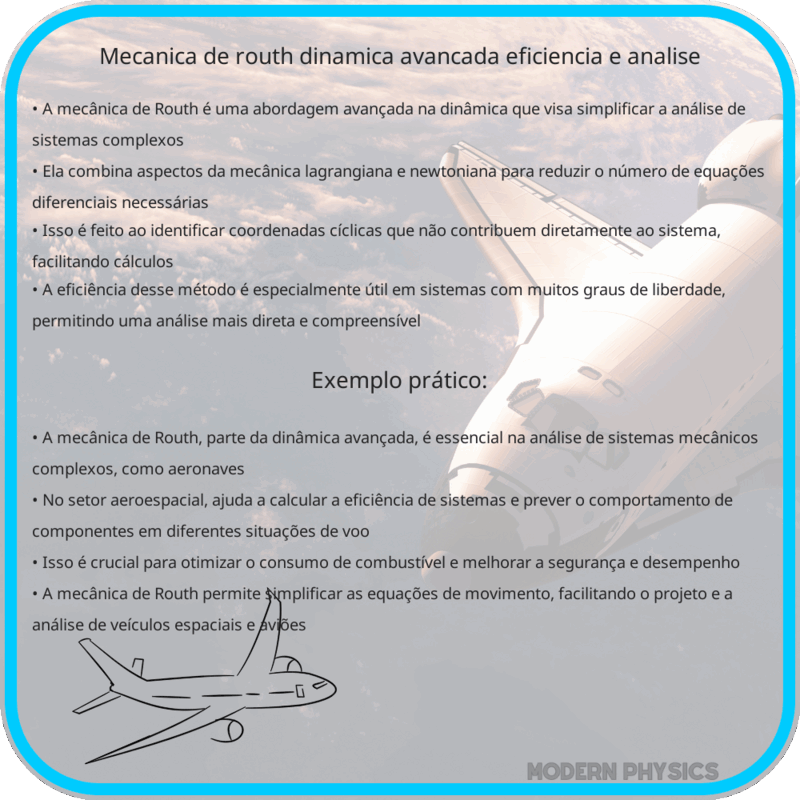 Mecânica de Routh | Dinâmica Avançada, Eficiência e Análise