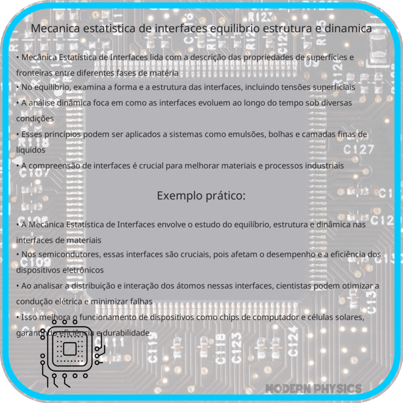 Mecânica Estatística de Interfaces | Equilíbrio, Estrutura e Dinâmica
