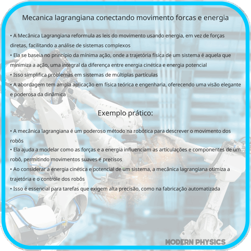 Mecânica Lagrangiana | Conectando Movimento, Forças e Energia