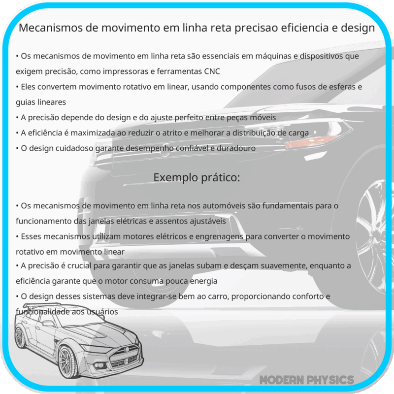 Mecanismos de Movimento em Linha Reta | Precisão, Eficiência e Design