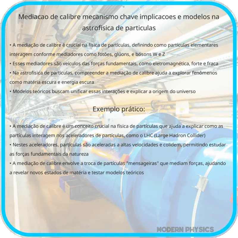 Mediação de Calibre | Mecanismo Chave, Implicações e Modelos na Astrofísica de Partículas