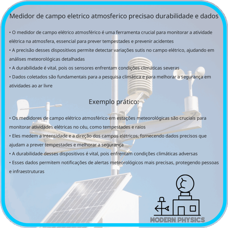 Medidor de Campo Elétrico Atmosférico | Precisão, Durabilidade e Dados