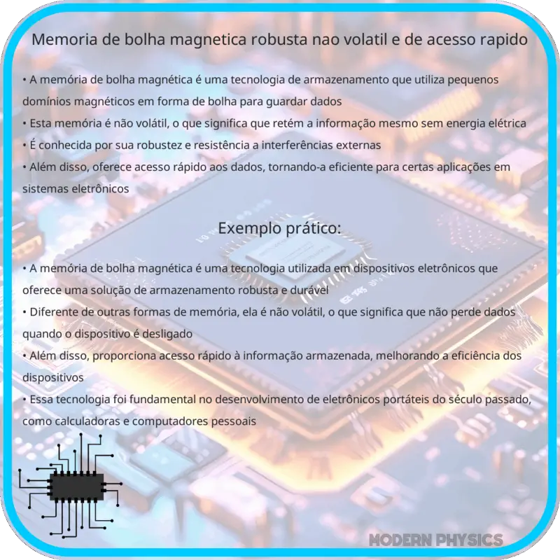Memória de Bolha Magnética: Robusta, Não Volátil e de Acesso Rápido