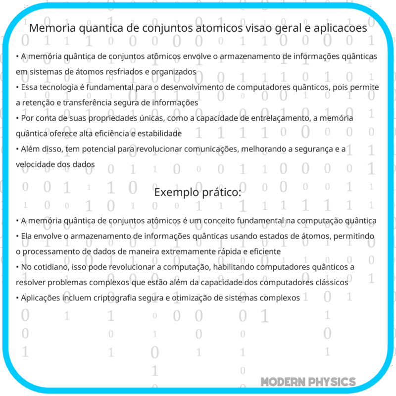 Memória Quântica de Conjuntos Atômicos: Visão Geral e Aplicações
