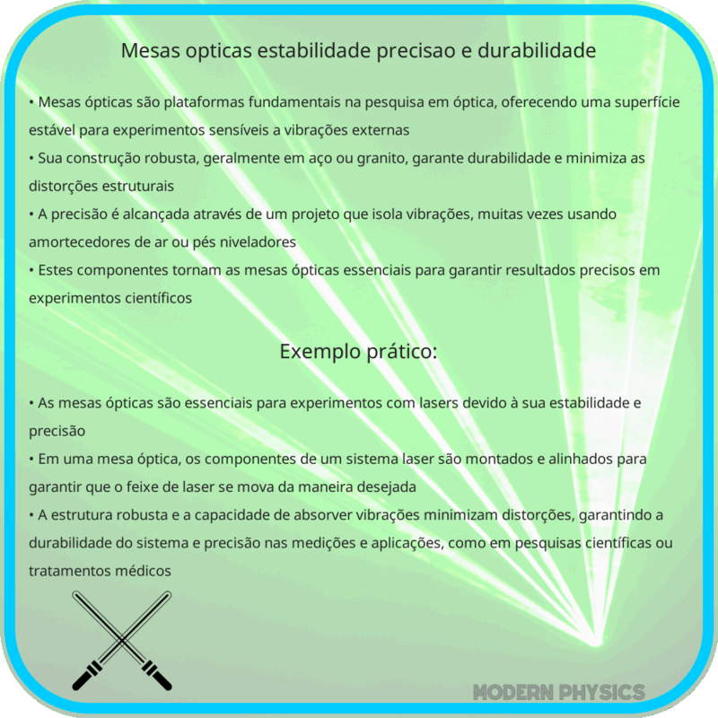 Mesas Ópticas: Estabilidade, Precisão e Durabilidade