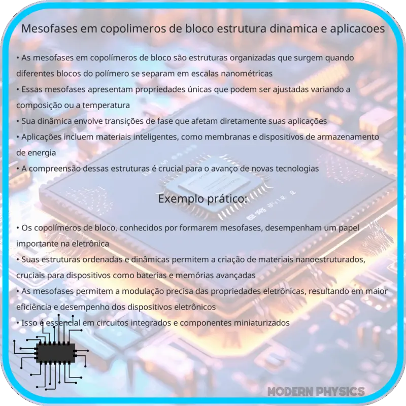 Mesofases em Copolímeros de Bloco | Estrutura, Dinâmica e Aplicações
