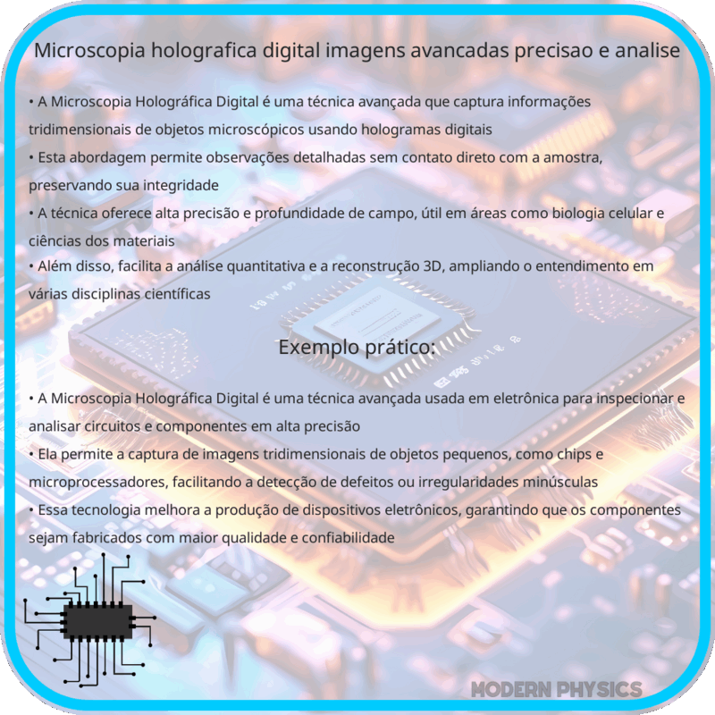 Microscopia Holográfica Digital | Imagens Avançadas, Precisão e Análise