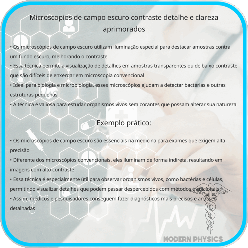 Microscópios de Campo Escuro | Contraste, Detalhe e Clareza Aprimorados