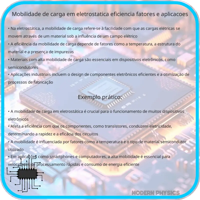 Mobilidade de Carga em Eletrostática | Eficiência, Fatores e Aplicações