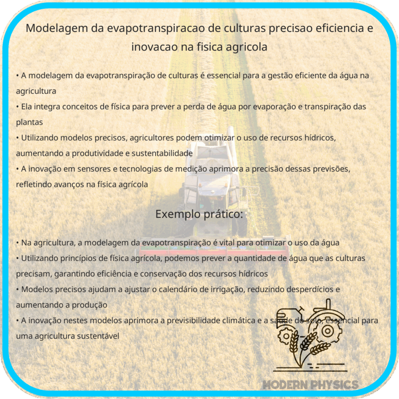 Modelagem da Evapotranspiração de Culturas | Precisão, Eficiência e Inovação na Física Agrícola