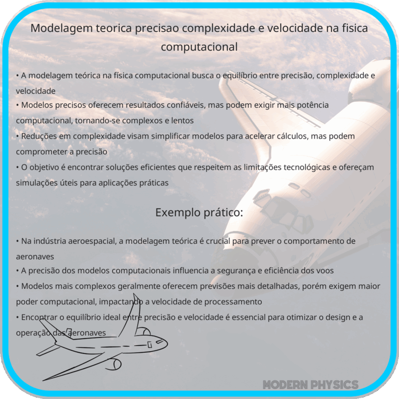 Modelagem Teórica | Precisão, Complexidade e Velocidade na Física Computacional