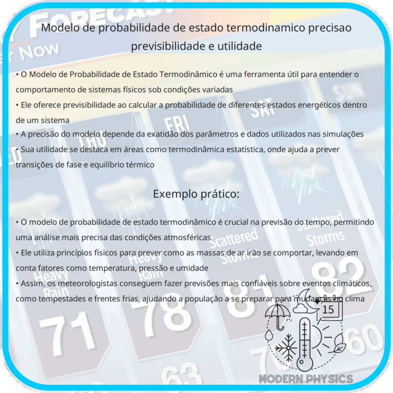 Modelo de Probabilidade de Estado Termodinâmico: Precisão, Previsibilidade e Utilidade