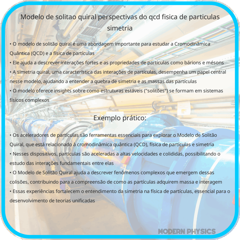 Modelo de Solitão Quiral: Perspectivas do QCD, Física de Partículas & Simetria