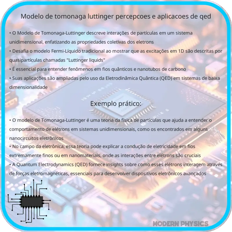 Modelo de Tomonaga-Luttinger | Percepções e Aplicações de QED