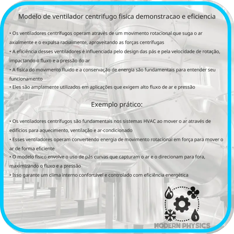 Modelo de Ventilador Centrífugo | Física, Demonstração e Eficiência