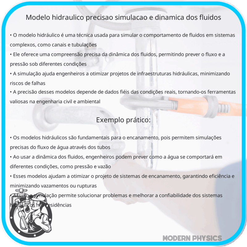 Modelo Hidráulico | Precisão, Simulação e Dinâmica dos Fluidos