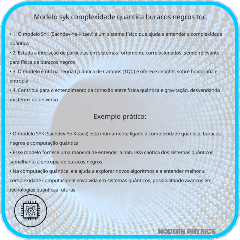 Modelo SYK | Complexidade Quântica, Buracos Negros & TQC