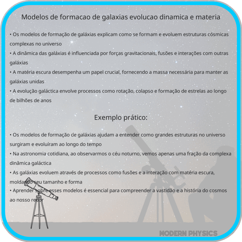 Modelos de Formação de Galáxias | Evolução, Dinâmica e Matéria