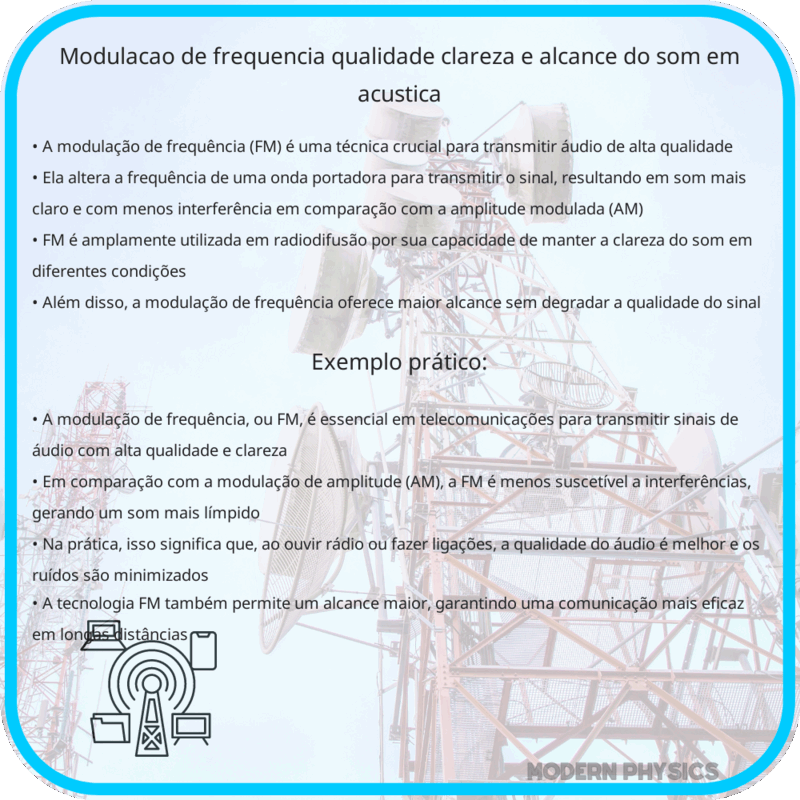 Modulação de Frequência: Qualidade, Clareza e Alcance do Som em Acústica