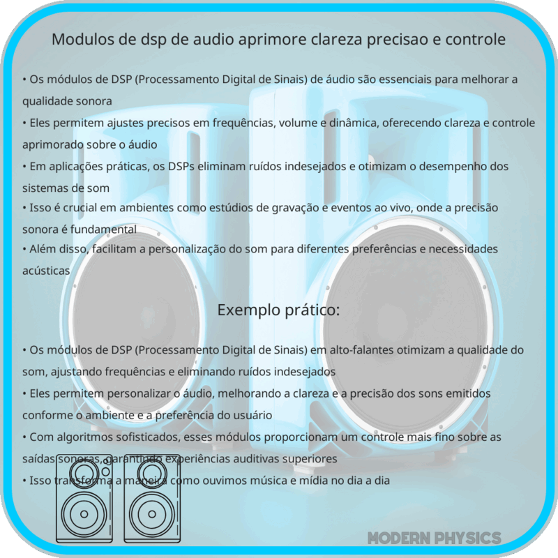 Módulos de DSP de Áudio | Aprimore Clareza, Precisão e Controle