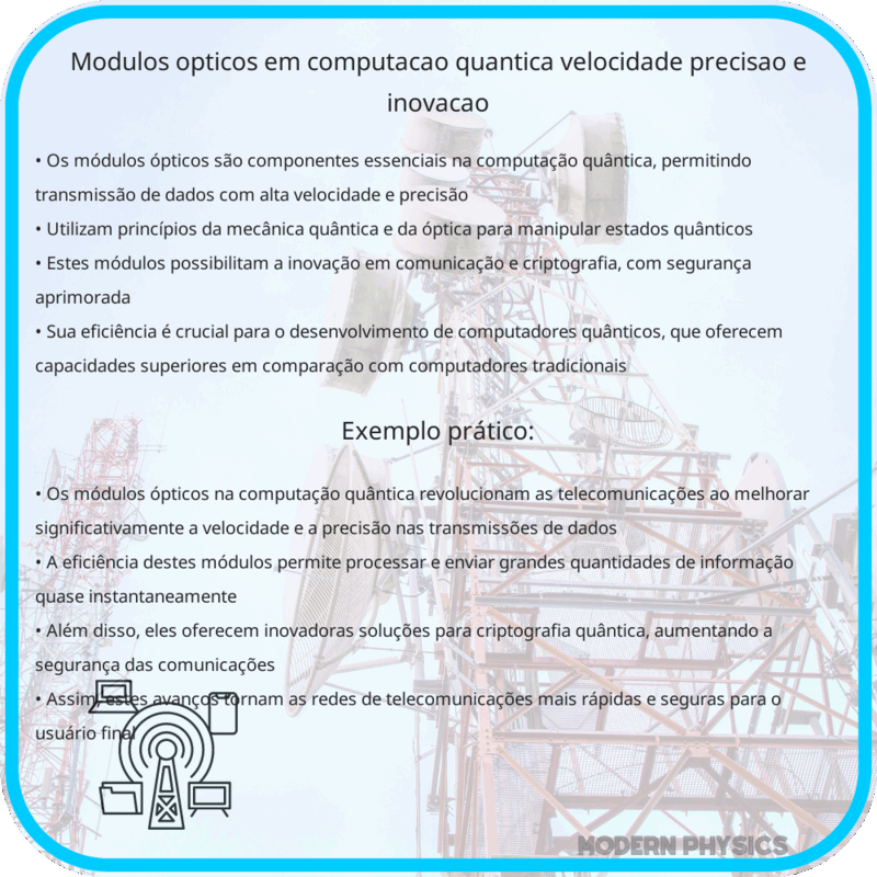 Módulos Ópticos em Computação Quântica | Velocidade, Precisão e Inovação