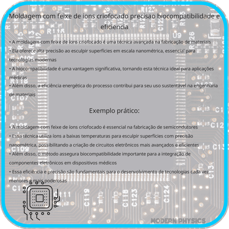 Moldagem com Feixe de Íons Criofocado | Precisão, Biocompatibilidade e Eficiência