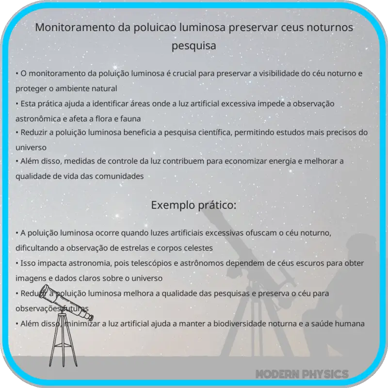 Monitoramento da Poluição Luminosa | Preservar Céus Noturnos & Pesquisa