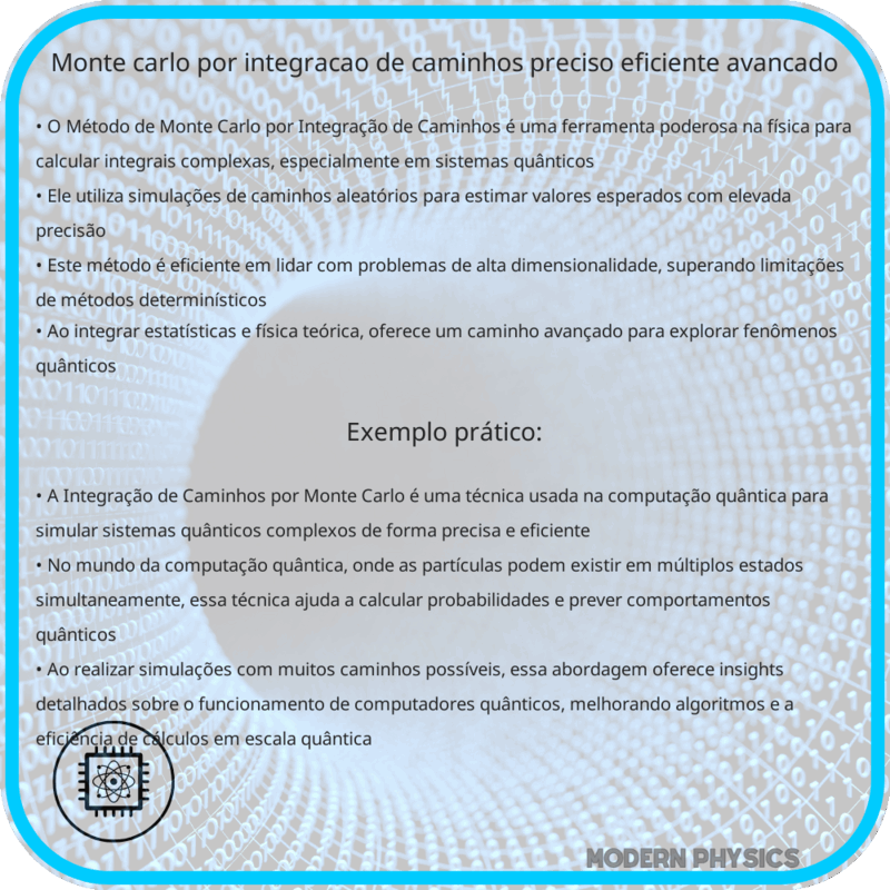 Monte Carlo por Integração de Caminhos | Preciso, Eficiente & Avançado