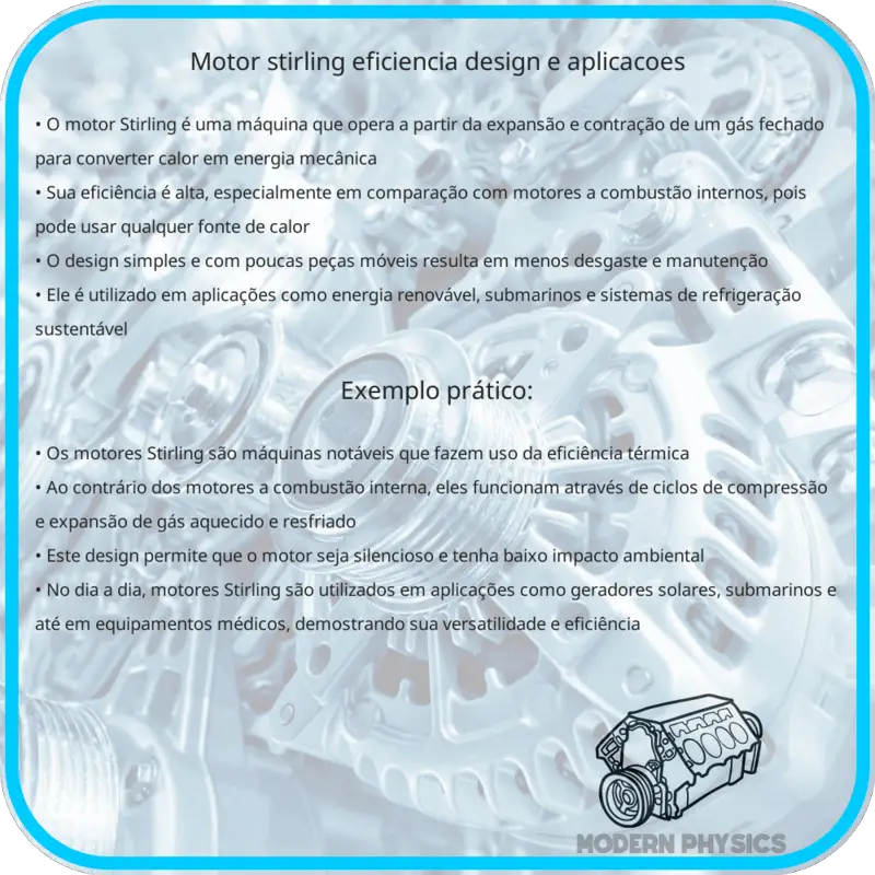 Motor Stirling | Eficiência, Design e Aplicações