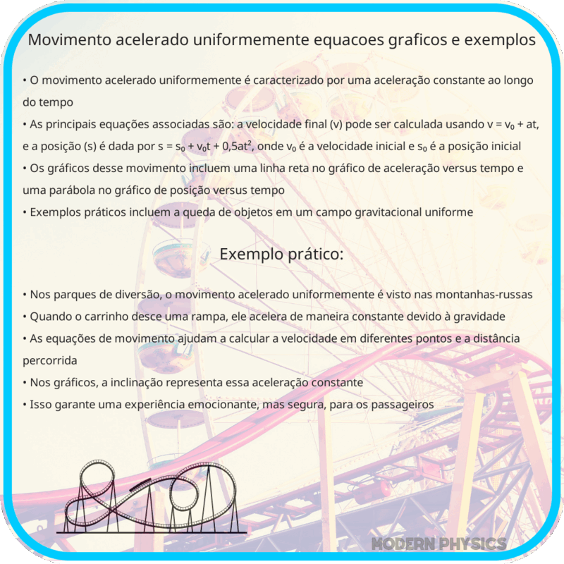 Movimento Acelerado Uniformemente | Equações, Gráficos e Exemplos