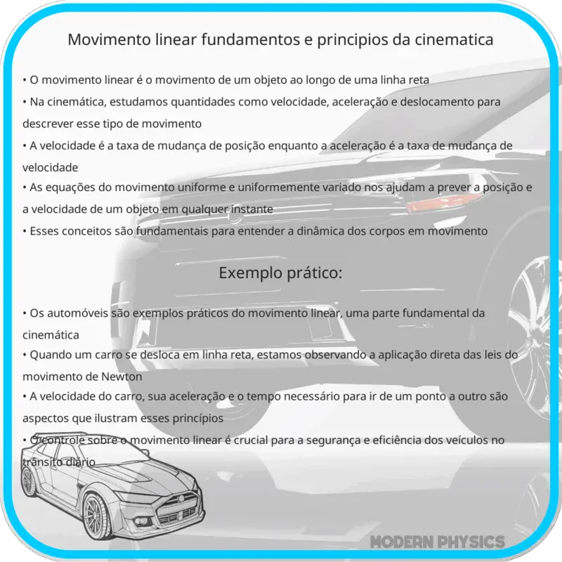 Movimento Linear | Fundamentos e Princípios da Cinemática