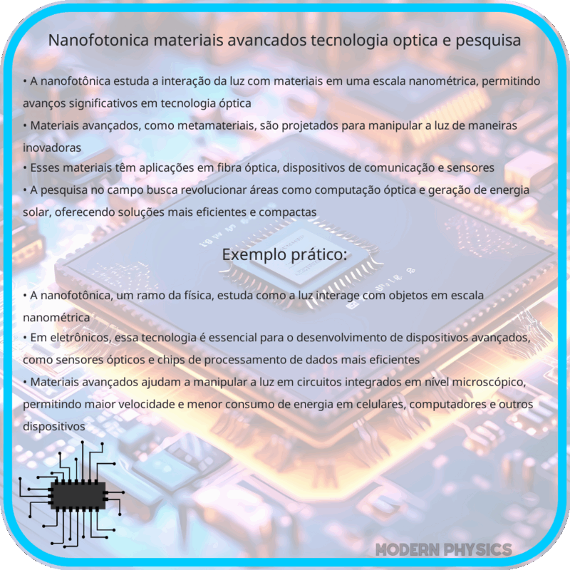 Nanofotônica | Materiais Avançados, Tecnologia Óptica e Pesquisa