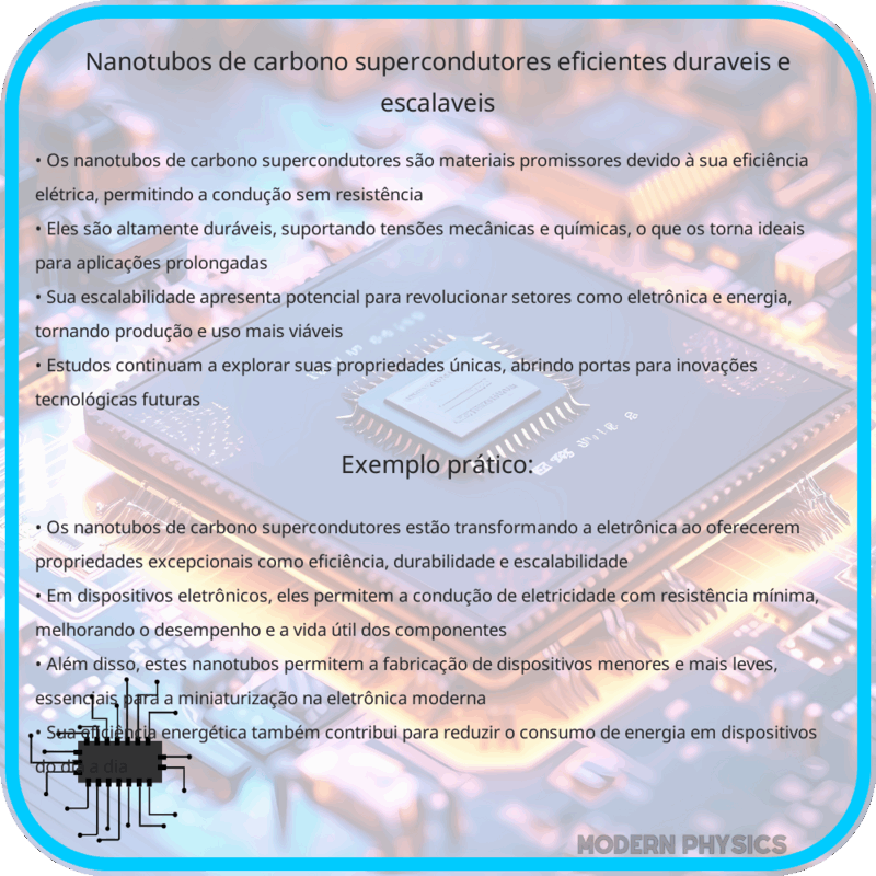 Nanotubos de Carbono Supercondutores | Eficientes, Duráveis e Escaláveis