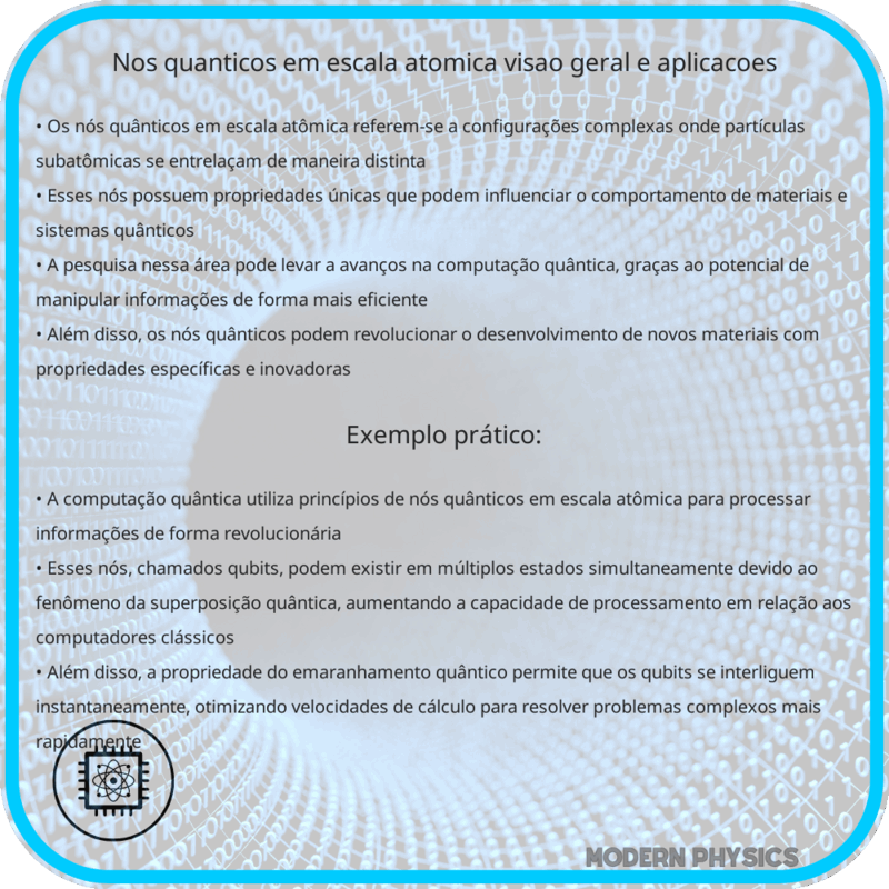 Nós Quânticos em Escala Atômica: Visão Geral e Aplicações