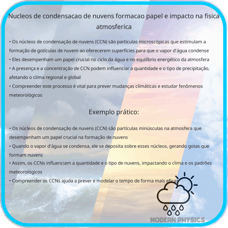 Núcleos de Condensação de Nuvens | Formação, Papel e Impacto na Física Atmosférica