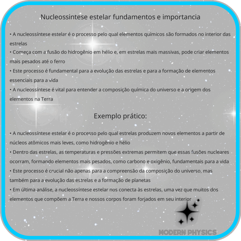 Nucleossíntese Estelar: Fundamentos e Importância