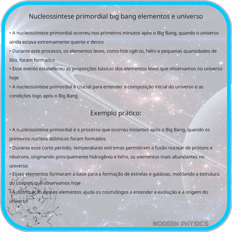 Nucleossíntese Primordial | Big Bang, Elementos e Universo