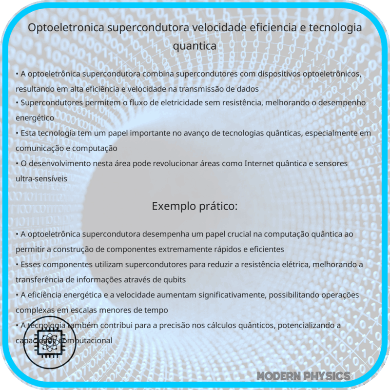 Optoeletrônica Supercondutora: Velocidade, Eficiência e Tecnologia Quântica