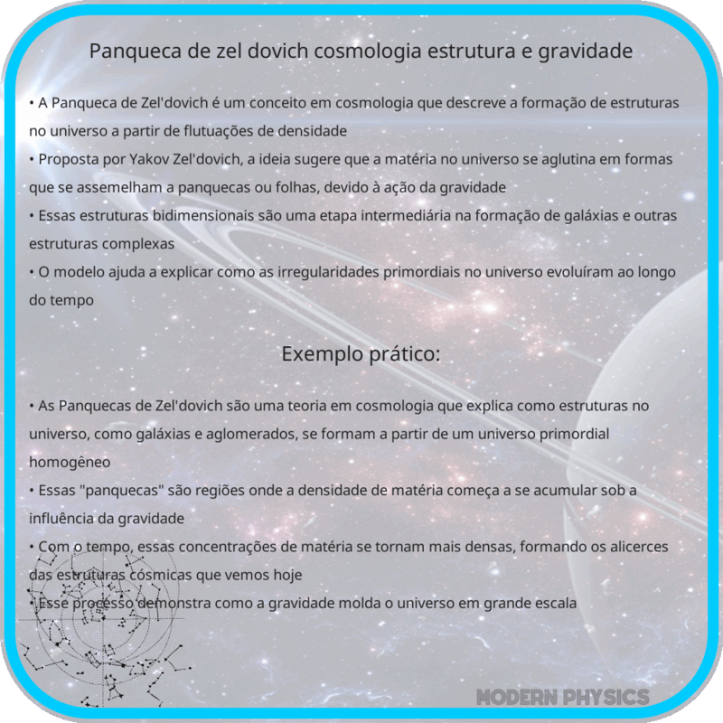 Panqueca de Zel'dovich | Cosmologia, Estrutura e Gravidade