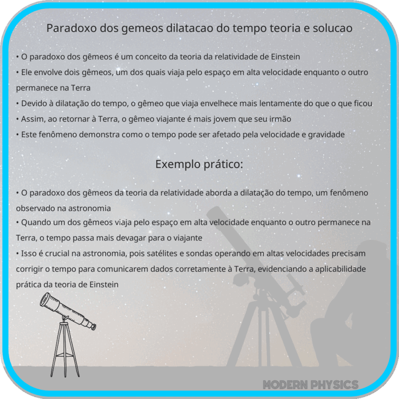 Paradoxo dos Gêmeos: Dilatação do Tempo, Teoria e Solução