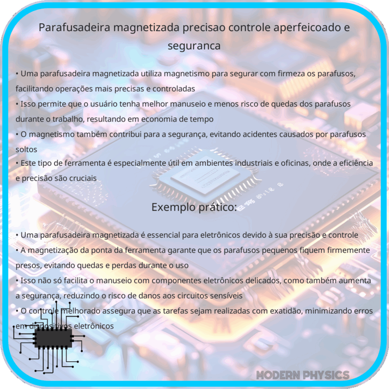 Parafusadeira Magnetizada | Precisão, Controle Aperfeiçoado e Segurança