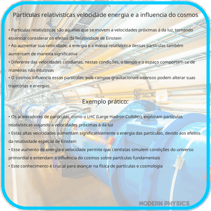 Partículas Relativísticas: Velocidade, Energia e a Influência do Cosmos