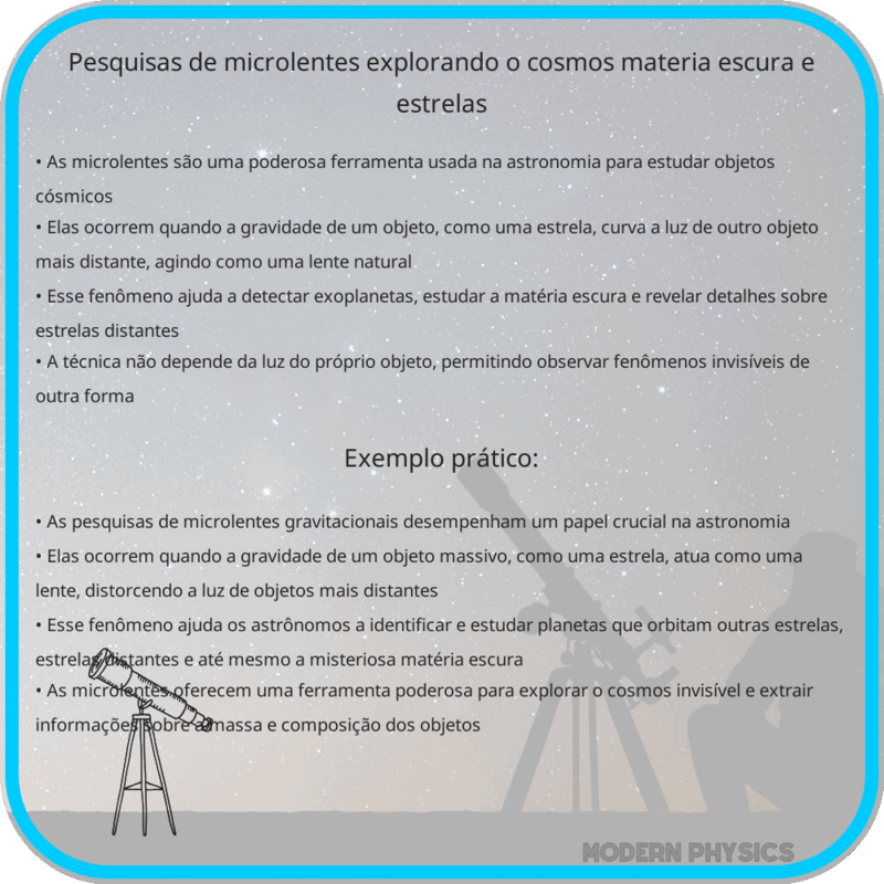 Pesquisas de Microlentes | Explorando o Cosmos, Matéria Escura e Estrelas