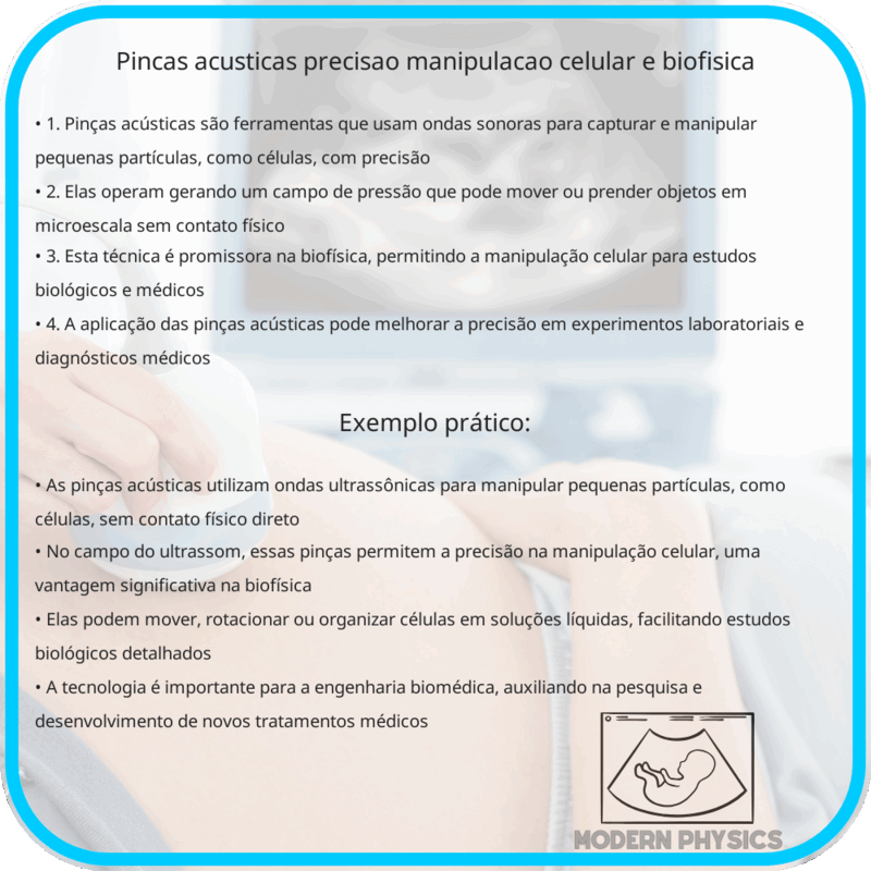 Pinças Acústicas | Precisão, Manipulação Celular e Biofísica