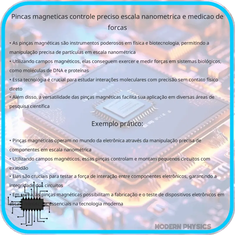 Pinças Magnéticas | Controle Preciso, Escala Nanométrica e Medição de Forças